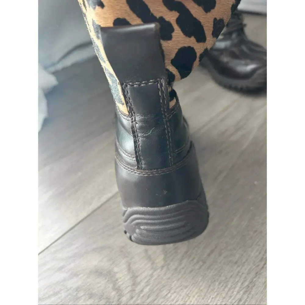 UGG Boots Womens Size 6 Adirondack Leopard Brown Rare Unique Animal Print